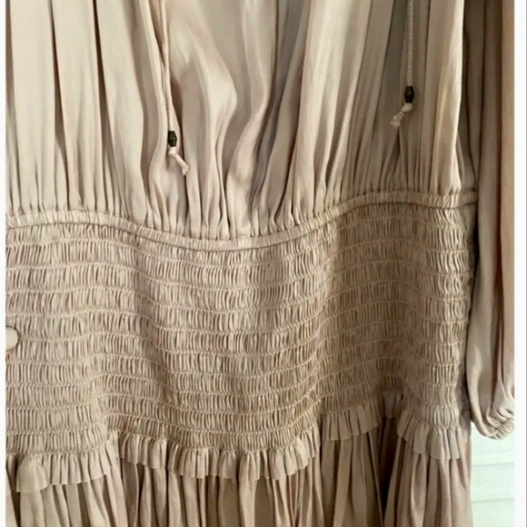 Ulla Johnson Blush Pink Satin Isla Cold Shoulder - Picture 6 of 7